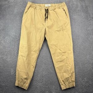 Rustic Blue Jogger Men XL (36x27) Drawstring‎ Elastic Tan Canvas